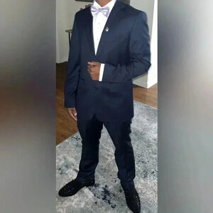 Apt 9 slim fit premier flex performance mens suit navy blue